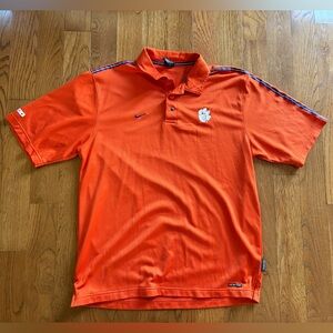 Nike Team Clemson Tigers Mens Polo Shirt Short Sleeve Orange Team Apparel